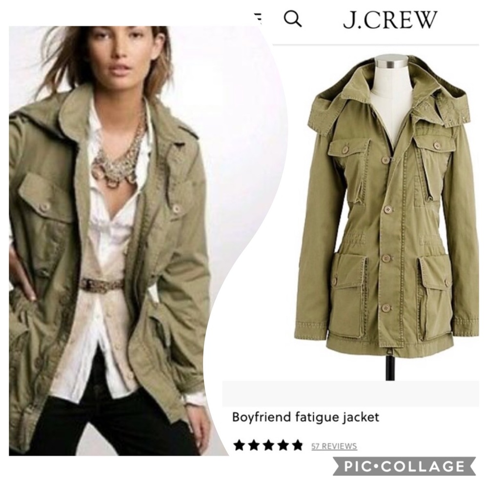 JCREW hard to find boyfriend fatigue jacket - XS
